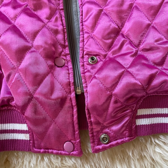 Vintage Yankees Bomber Jacket Pink Satin layered MLB New York Yankees Jacket - Picture 7 of 9